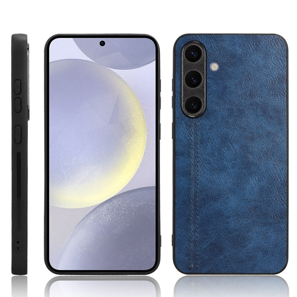 Samsung Galaxy S24+ 5G Cow Pattern Sewing Back Cover Phone Case - Premium PU Leather Texture PC + TPU Shockproof Protective Case, Scratch Resistant Slim Lightweight Anti-Fingerprint Full Coverage Mobile Cover