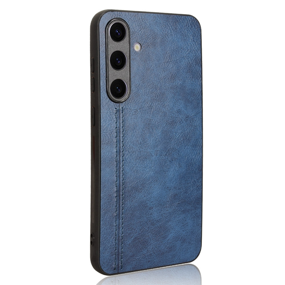 Samsung Galaxy S24+ 5G Cow Pattern Sewing Back Cover Phone Case - Premium PU Leather Texture PC + TPU Shockproof Protective Case, Scratch Resistant Slim Lightweight Anti-Fingerprint Full Coverage Mobile Cover