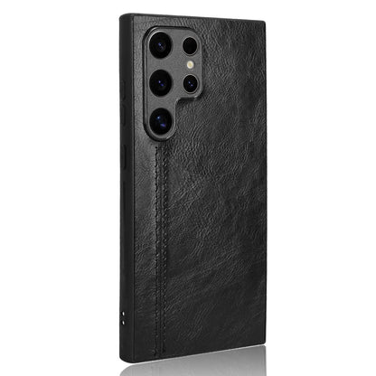 Samsung Galaxy S24 Ultra 5G Cow Pattern Sewing Back Cover Phone Case - Premium PU Leather Texture PC + TPU Shockproof Protective Case, Scratch Resistant Slim Lightweight Anti-Fingerprint Full Coverage Mobile Cover