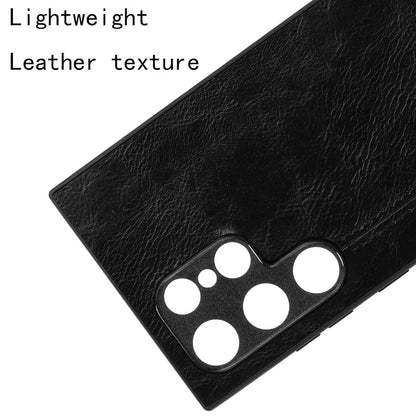 Samsung Galaxy S24 Ultra 5G Cow Pattern Sewing Back Cover Phone Case - Premium PU Leather Texture PC + TPU Shockproof Protective Case, Scratch Resistant Slim Lightweight Anti-Fingerprint Full Coverage Mobile Cover