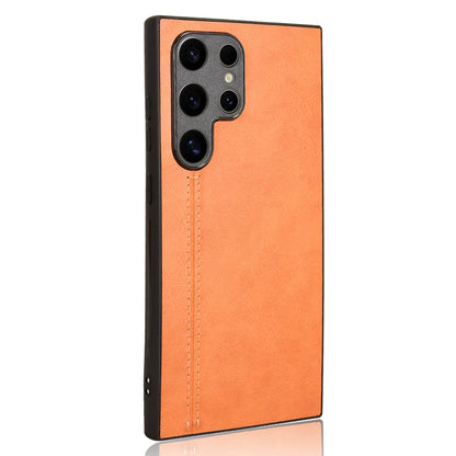 Samsung Galaxy S24 Ultra 5G Cow Pattern Sewing Back Cover Phone Case - Premium PU Leather Texture PC + TPU Shockproof Protective Case, Scratch Resistant Slim Lightweight Anti-Fingerprint Full Coverage Mobile Cover