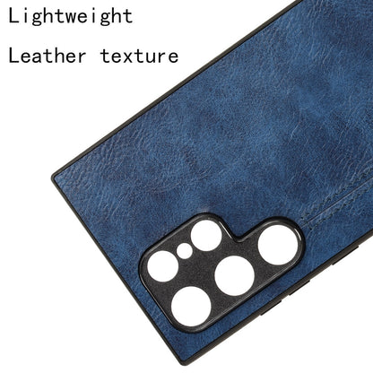 Samsung Galaxy S24 Ultra 5G Cow Pattern Sewing Back Cover Phone Case - Premium PU Leather Texture PC + TPU Shockproof Protective Case, Scratch Resistant Slim Lightweight Anti-Fingerprint Full Coverage Mobile Cover