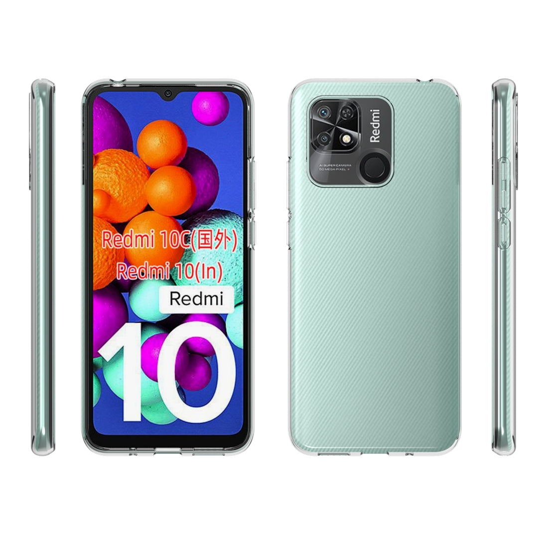 Xiaomi Redmi 10C Waterproof Texture TPU Protective Phone Case Shockproof Cover