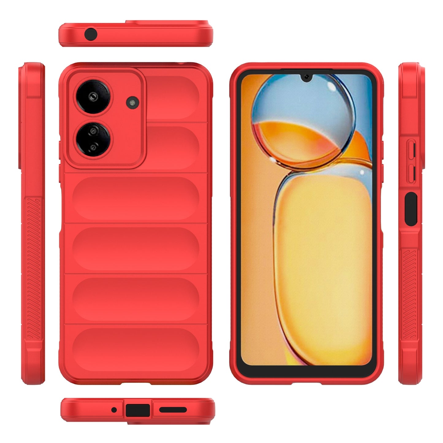 Xiaomi Redmi 13C 4G Global Shock Absorbent Magic Shield TPU + Flannel Phone Case, Featuring Ridged Drop Protection, Bright Colours & Easy Access