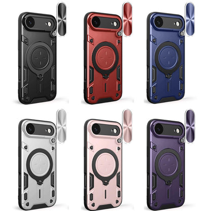 Apple iPhone Air Magnetic Holder CD Texture Sliding Camshield Phone Case, TPU PC Shockproof Cover