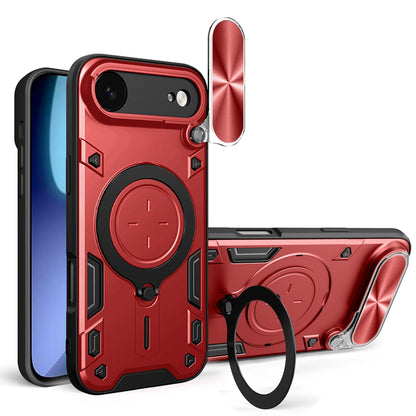 Apple iPhone Air Magnetic Holder CD Texture Sliding Camshield Phone Case, TPU PC Shockproof Cover