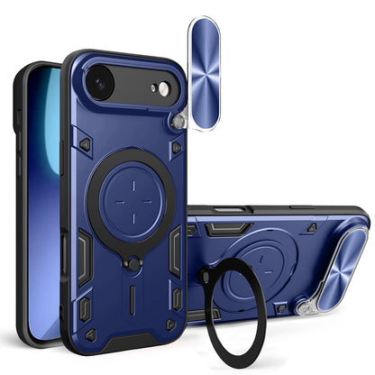 Apple iPhone Air Magnetic Holder CD Texture Sliding Camshield Phone Case, TPU PC Shockproof Cover