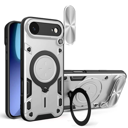 Apple iPhone Air Magnetic Holder CD Texture Sliding Camshield Phone Case, TPU PC Shockproof Cover