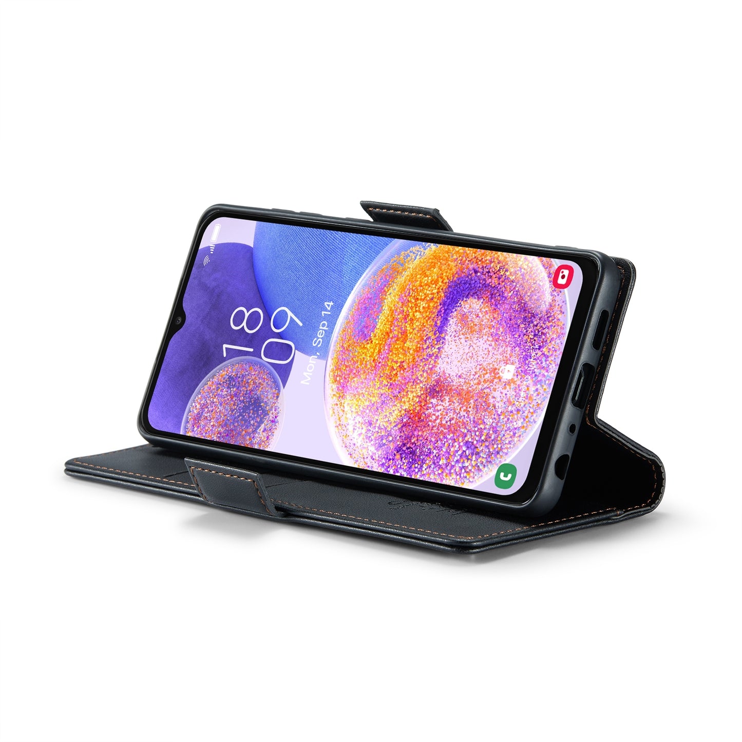 Samsung Galaxy A23 Litchi Texture RFID Anti-theft Leather Phone Case with Butterfly Buckle, Stand & Card Wallet with TPU Shell