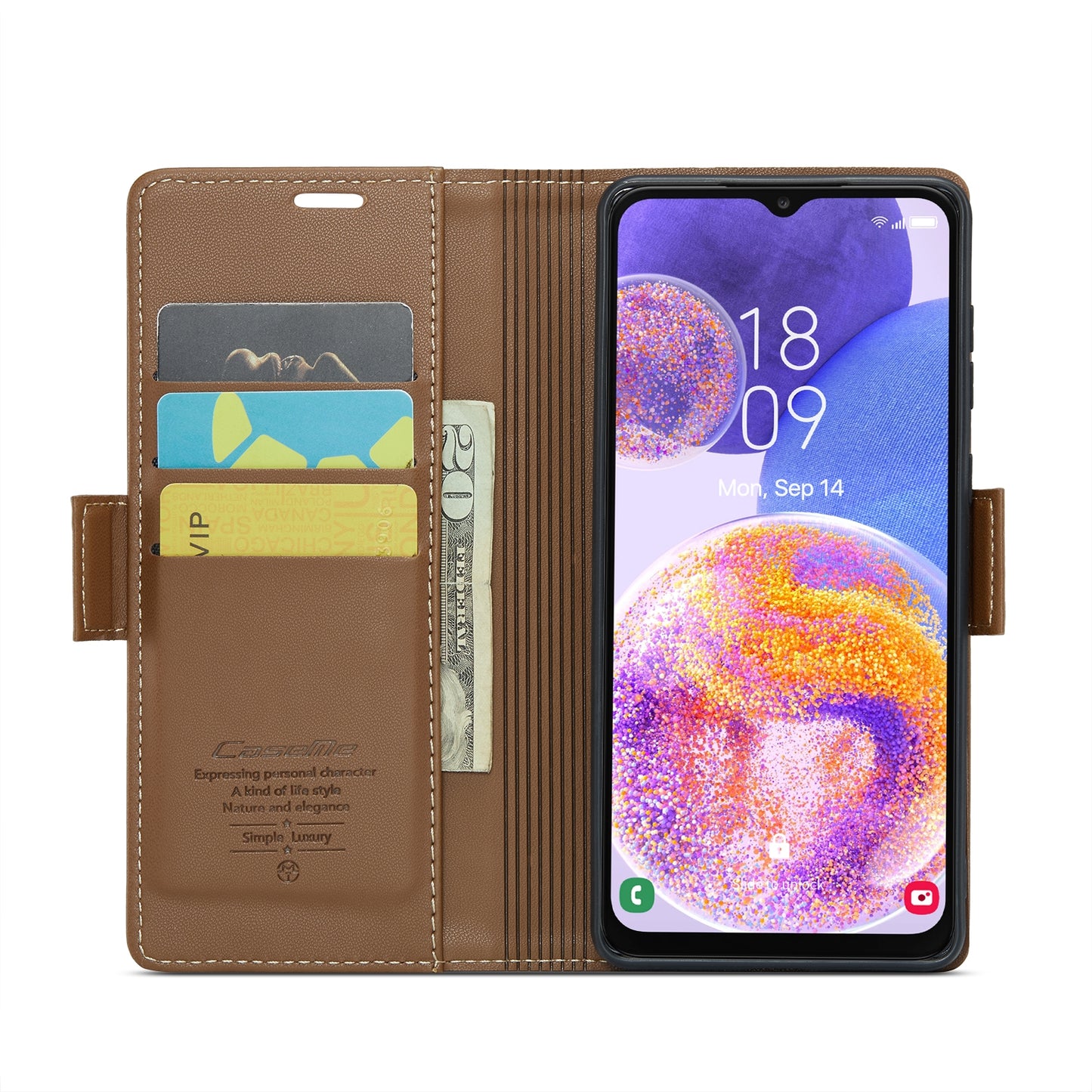 Samsung Galaxy A23 Litchi Texture RFID Anti-theft Leather Phone Case with Butterfly Buckle, Stand & Card Wallet with TPU Shell