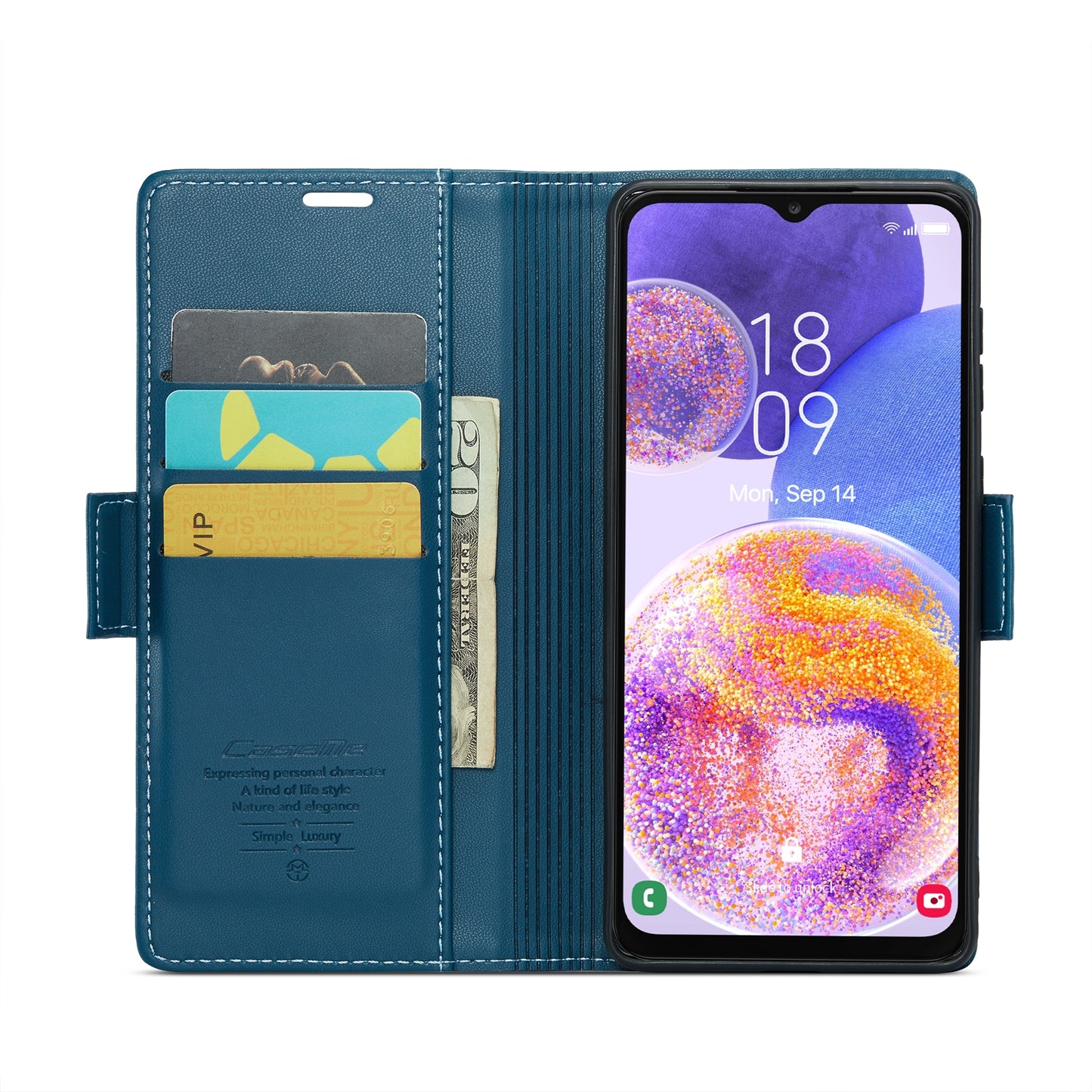 Samsung Galaxy A23 Litchi Texture RFID Anti-theft Leather Phone Case with Butterfly Buckle, Stand & Card Wallet with TPU Shell