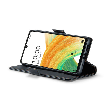 Samsung Galaxy A33 5G Litchi Texture RFID Anti-theft Leather Phone Case with Butterfly Buckle, Stand & Card Wallet with TPU Shell