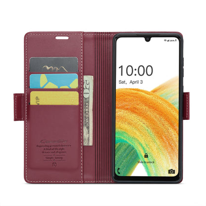 Samsung Galaxy A33 5G Litchi Texture RFID Anti-theft Leather Phone Case with Butterfly Buckle, Stand & Card Wallet with TPU Shell