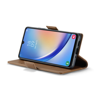 Samsung Galaxy A34 5G Litchi Texture RFID Anti-theft Leather Phone Case with Butterfly Buckle, Stand & Card Wallet with TPU Shell