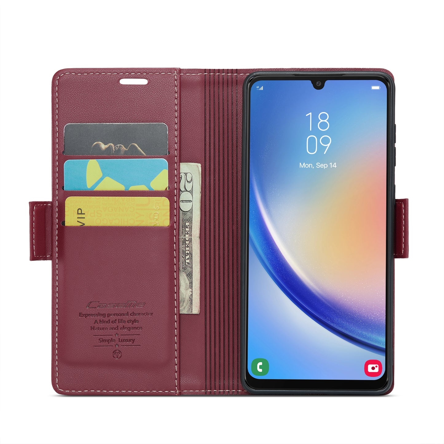 Samsung Galaxy A34 5G Litchi Texture RFID Anti-theft Leather Phone Case with Butterfly Buckle, Stand & Card Wallet with TPU Shell