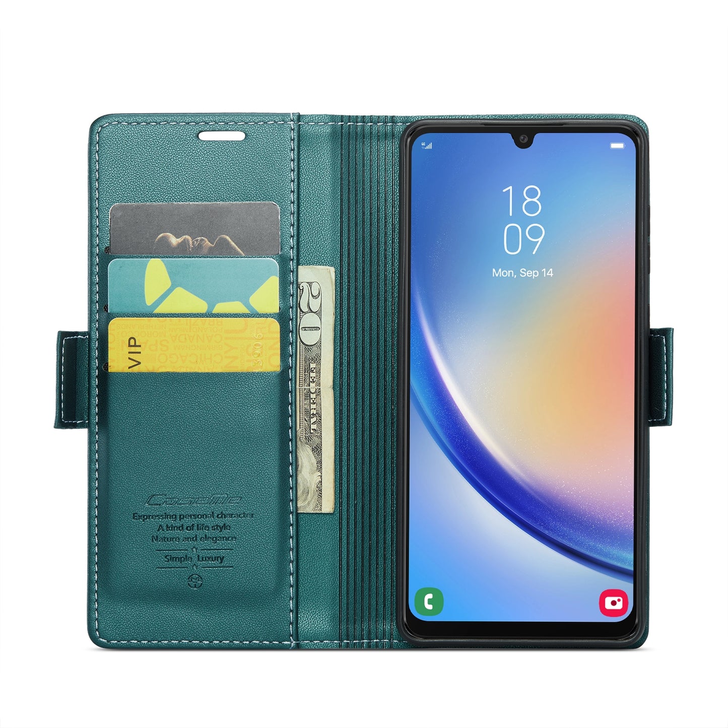 Samsung Galaxy A34 5G Litchi Texture RFID Anti-theft Leather Phone Case with Butterfly Buckle, Stand & Card Wallet with TPU Shell