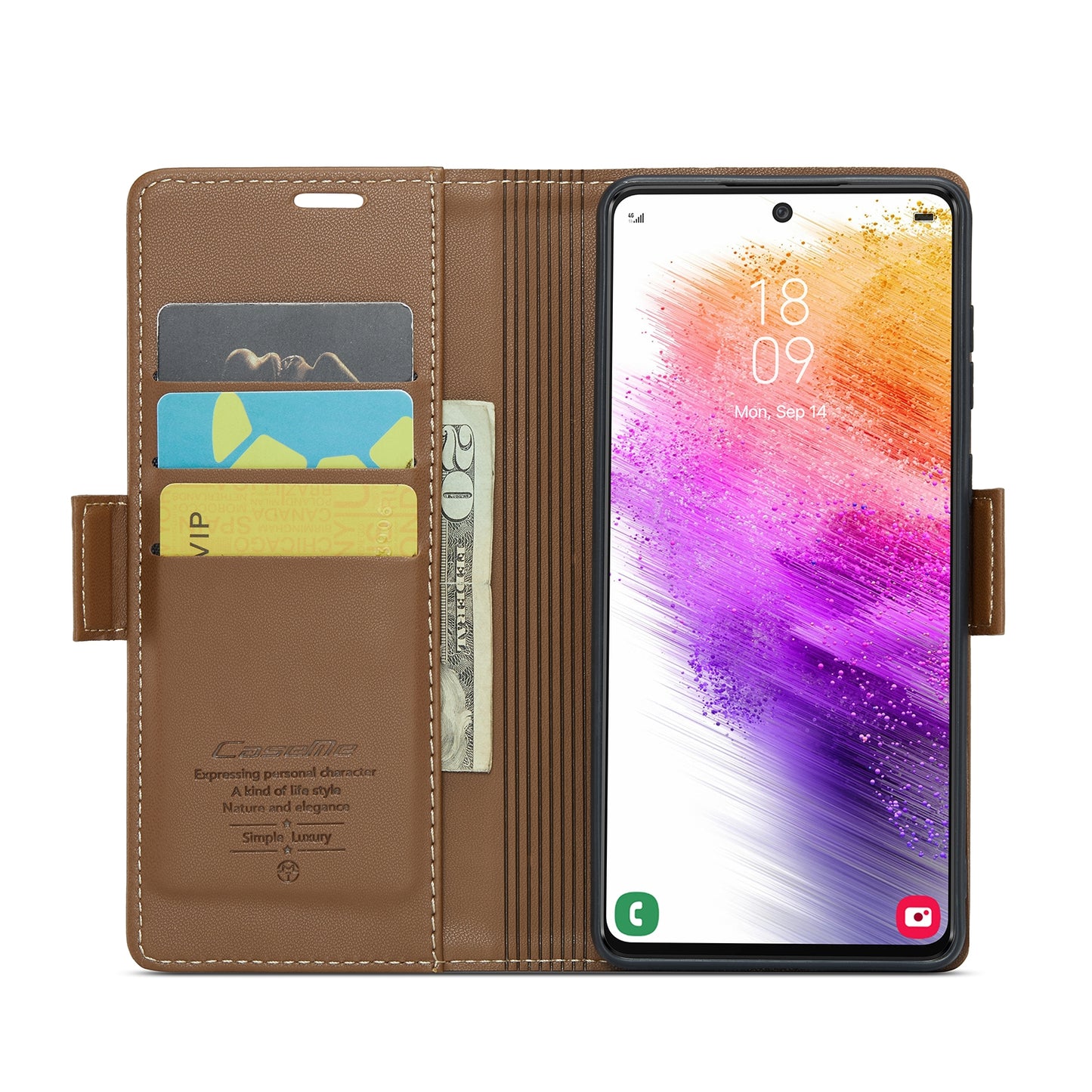 Samsung Galaxy A73 5G Litchi Texture RFID Anti-theft Leather Phone Case with Butterfly Buckle, Stand & Card Wallet with TPU Shell