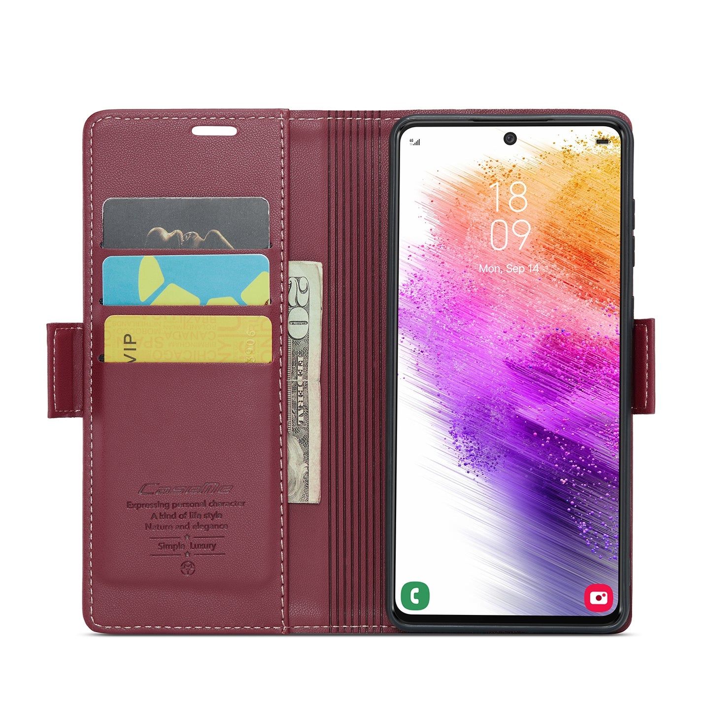 Samsung Galaxy A73 5G Litchi Texture RFID Anti-theft Leather Phone Case with Butterfly Buckle, Stand & Card Wallet with TPU Shell