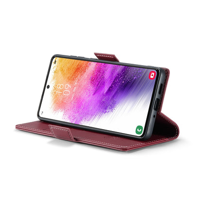 Samsung Galaxy A73 5G Litchi Texture RFID Anti-theft Leather Phone Case with Butterfly Buckle, Stand & Card Wallet with TPU Shell