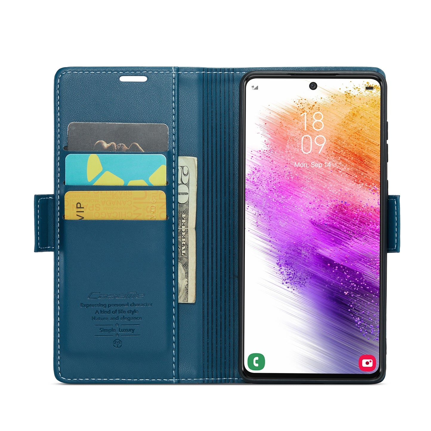 Samsung Galaxy A73 5G Litchi Texture RFID Anti-theft Leather Phone Case with Butterfly Buckle, Stand & Card Wallet with TPU Shell