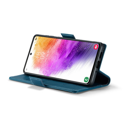 Samsung Galaxy A73 5G Litchi Texture RFID Anti-theft Leather Phone Case with Butterfly Buckle, Stand & Card Wallet with TPU Shell