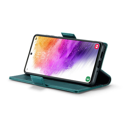 Samsung Galaxy A73 5G Litchi Texture RFID Anti-theft Leather Phone Case with Butterfly Buckle, Stand & Card Wallet with TPU Shell