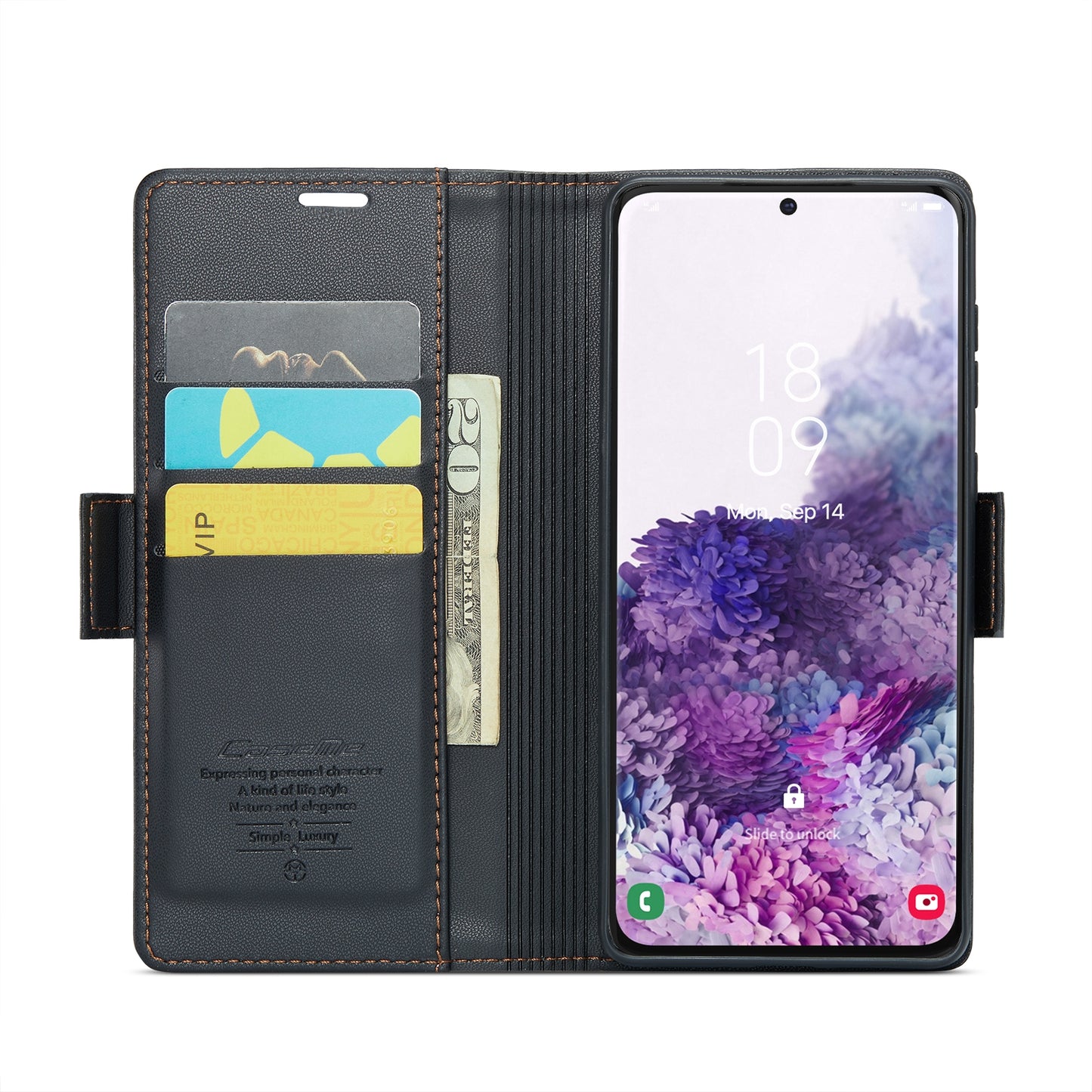 Samsung Galaxy S20 Litchi Texture RFID Anti-theft Leather Phone Case with Butterfly Buckle, Stand & Card Wallet with TPU Shell