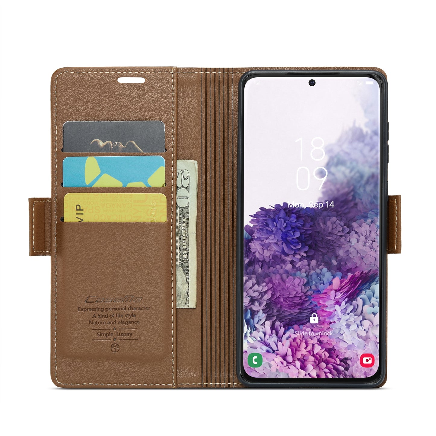 Samsung Galaxy S20 Litchi Texture RFID Anti-theft Leather Phone Case with Butterfly Buckle, Stand & Card Wallet with TPU Shell