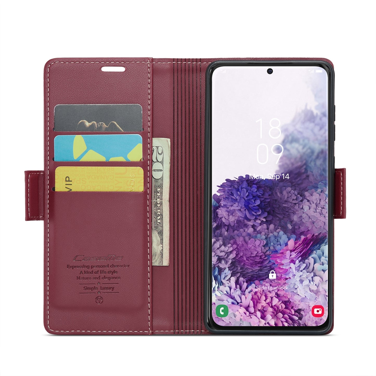 Samsung Galaxy S20 Litchi Texture RFID Anti-theft Leather Phone Case with Butterfly Buckle, Stand & Card Wallet with TPU Shell