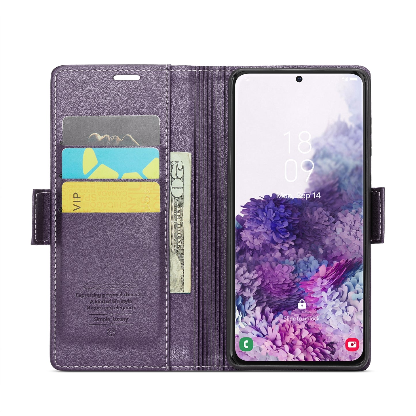 Samsung Galaxy S20 Litchi Texture RFID Anti-theft Leather Phone Case with Butterfly Buckle, Stand & Card Wallet with TPU Shell