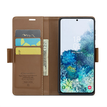 Samsung Galaxy S20+ Litchi Texture RFID Anti-theft Leather Phone Case with Butterfly Buckle, Stand & Card Wallet with TPU Shell