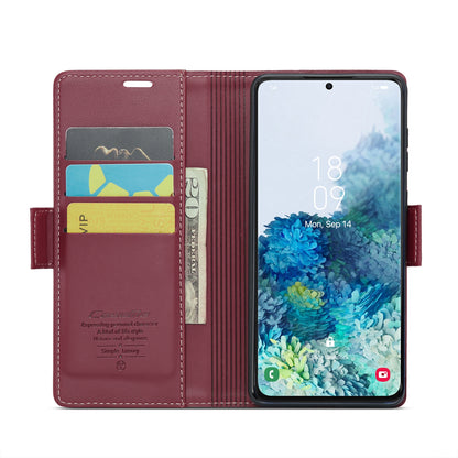 Samsung Galaxy S20+ Litchi Texture RFID Anti-theft Leather Phone Case with Butterfly Buckle, Stand & Card Wallet with TPU Shell
