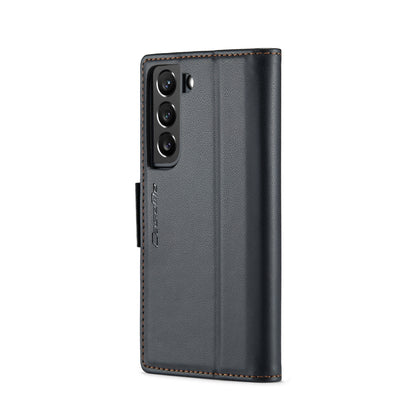 Samsung Galaxy S22+ 5G Litchi Texture RFID Anti-theft Leather Phone Case with Butterfly Buckle, Stand & Card Wallet with TPU Shell