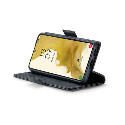 Samsung Galaxy S22+ 5G Litchi Texture RFID Anti-theft Leather Phone Case with Butterfly Buckle, Stand & Card Wallet with TPU Shell