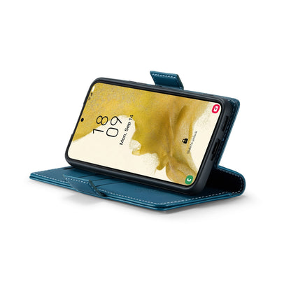 Samsung Galaxy S22+ 5G Litchi Texture RFID Anti-theft Leather Phone Case with Butterfly Buckle, Stand & Card Wallet with TPU Shell