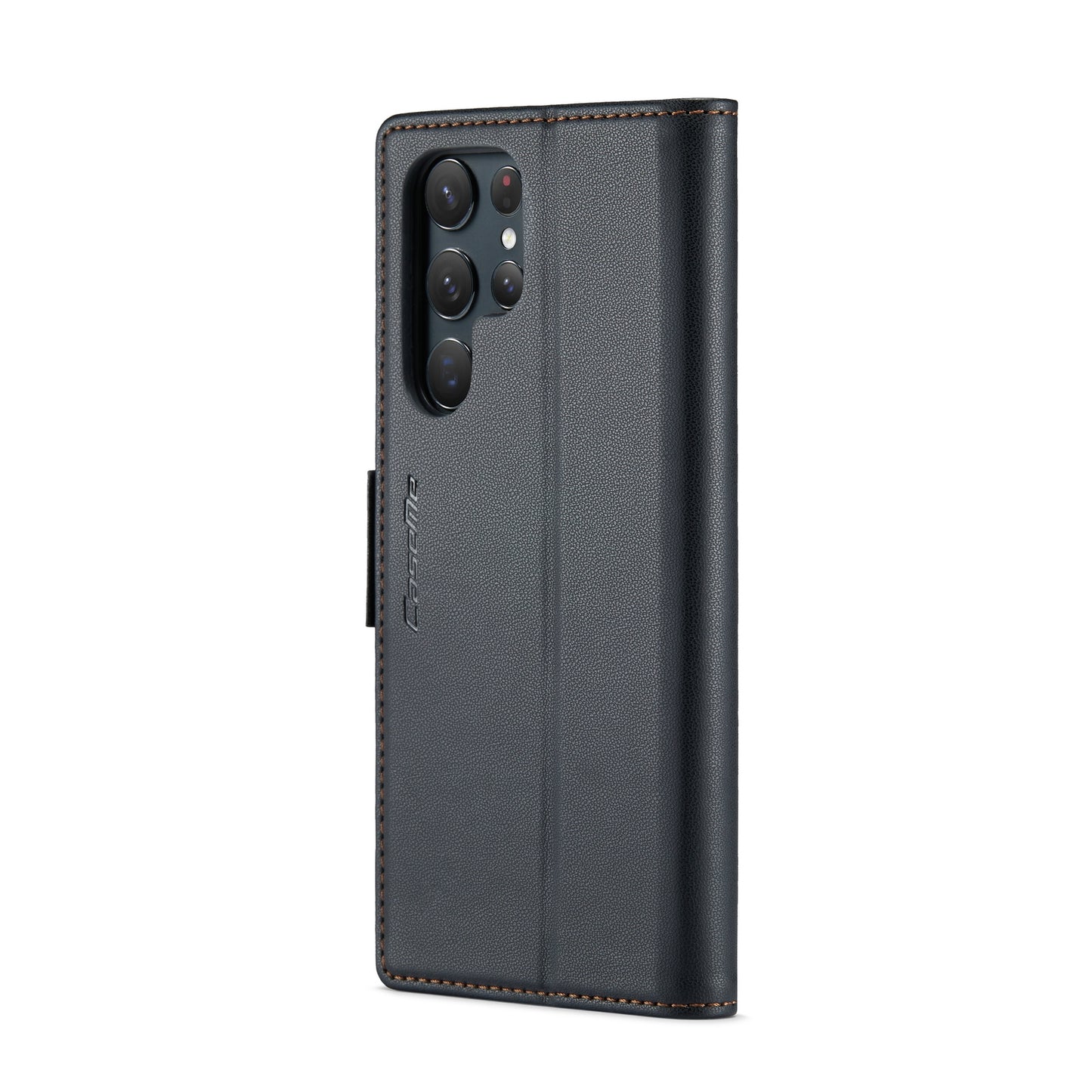 Samsung Galaxy S22 Ultra 5G Litchi Texture RFID Anti-theft Leather Phone Case with Butterfly Buckle, Stand & Card Wallet with TPU Shell