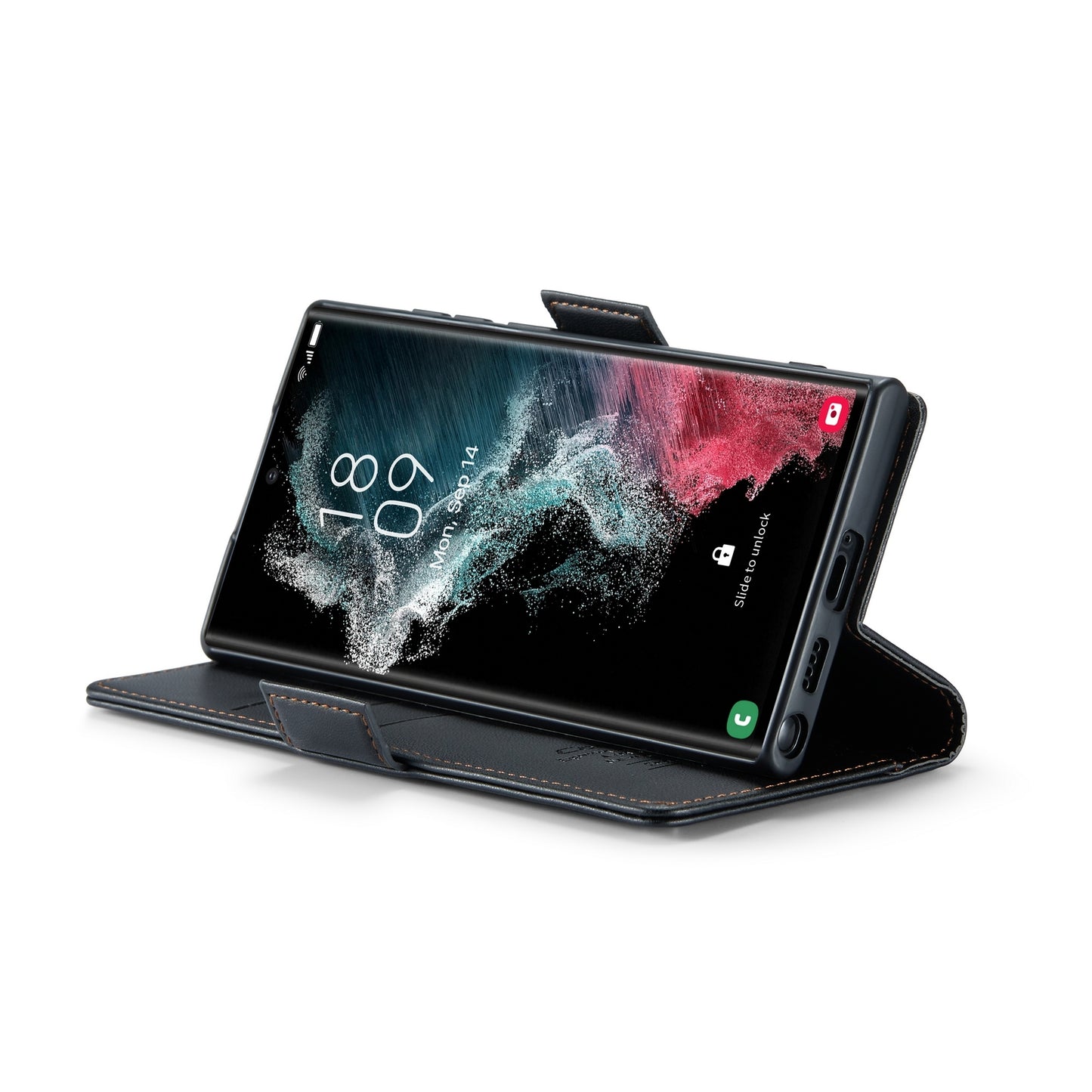 Samsung Galaxy S22 Ultra 5G Litchi Texture RFID Anti-theft Leather Phone Case with Butterfly Buckle, Stand & Card Wallet with TPU Shell