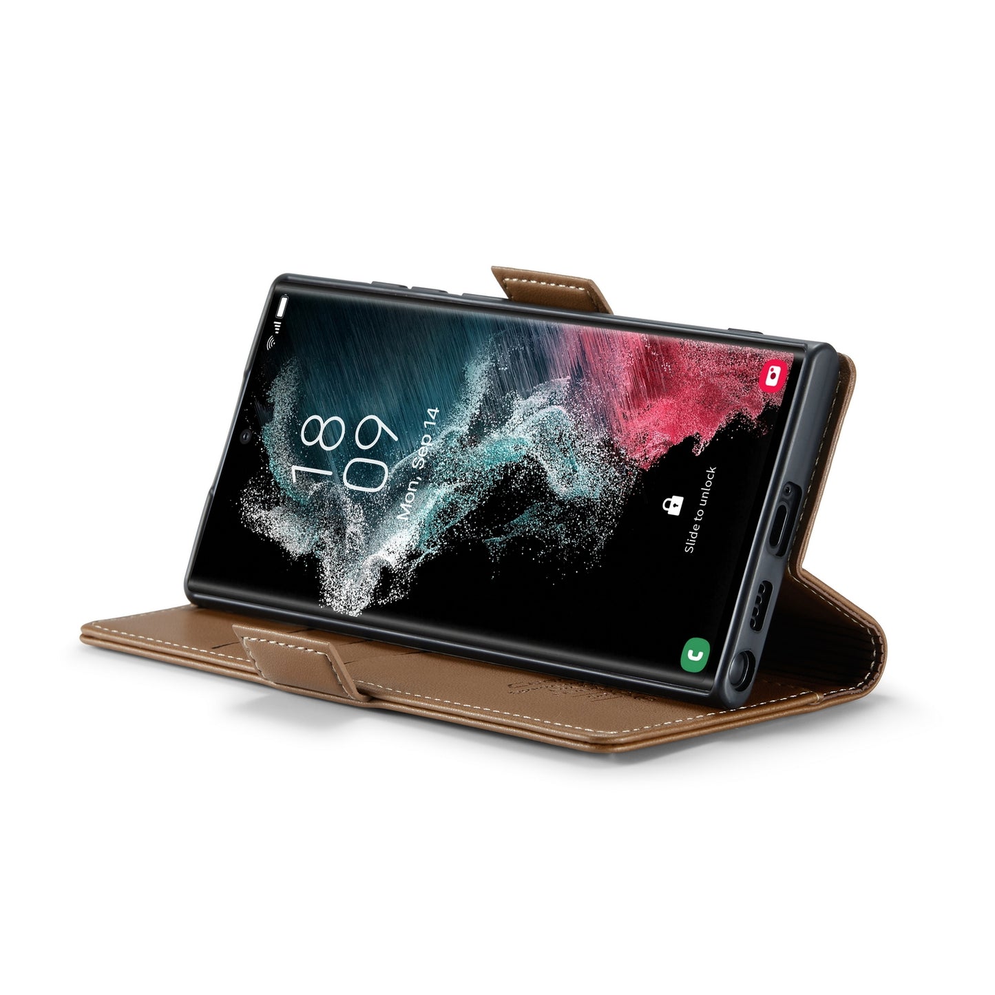 Samsung Galaxy S22 Ultra 5G Litchi Texture RFID Anti-theft Leather Phone Case with Butterfly Buckle, Stand & Card Wallet with TPU Shell