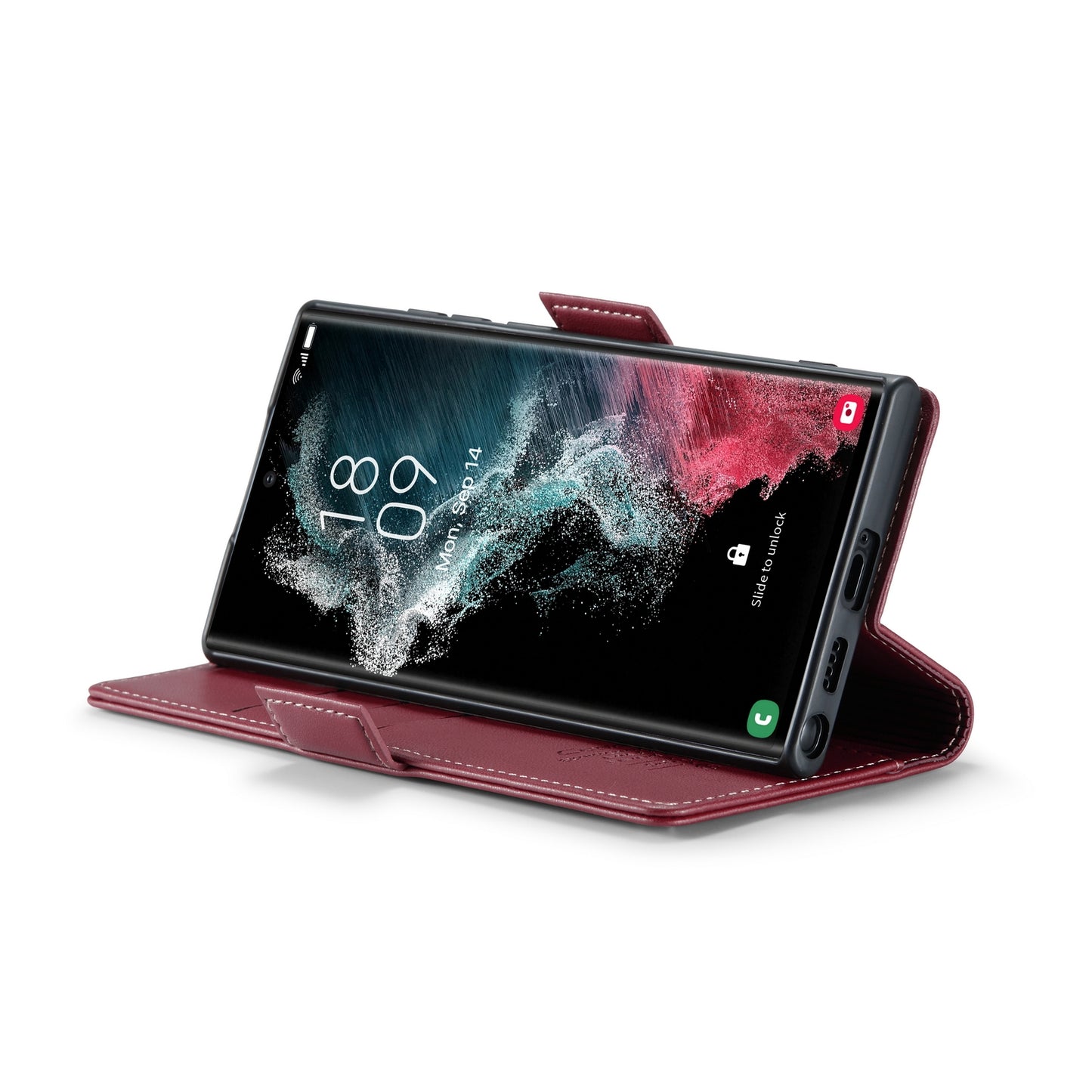 Samsung Galaxy S22 Ultra 5G Litchi Texture RFID Anti-theft Leather Phone Case with Butterfly Buckle, Stand & Card Wallet with TPU Shell