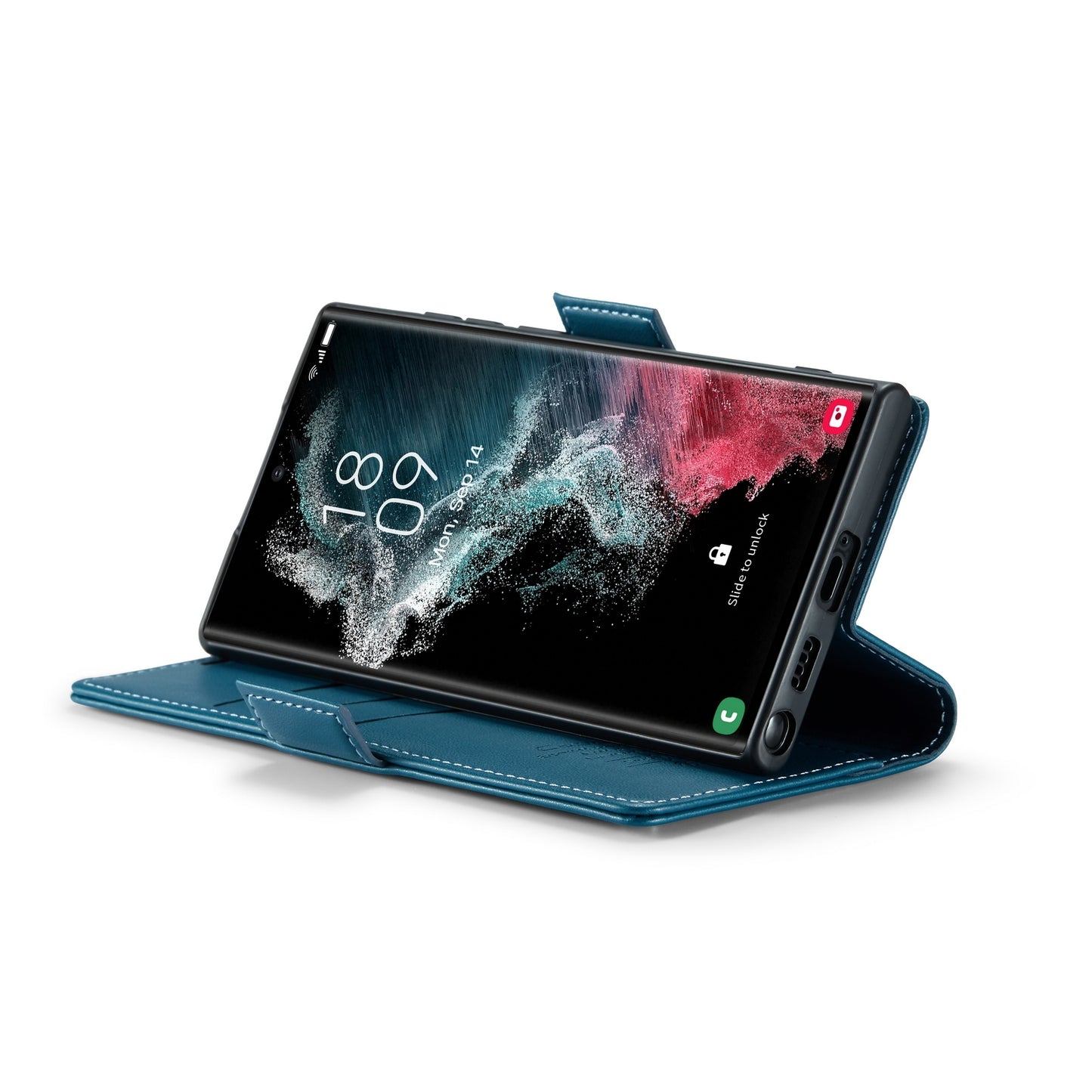 Samsung Galaxy S22 Ultra 5G Litchi Texture RFID Anti-theft Leather Phone Case with Butterfly Buckle, Stand & Card Wallet with TPU Shell