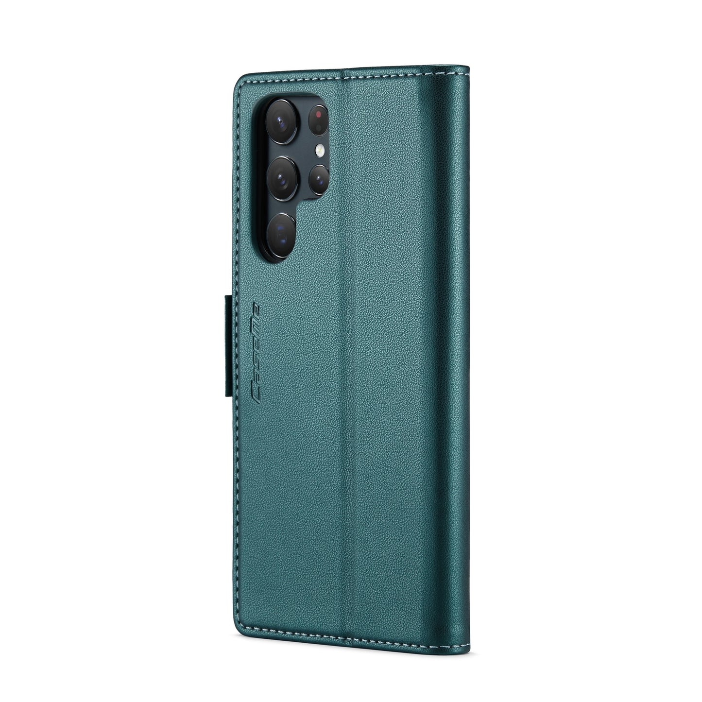 Samsung Galaxy S22 Ultra 5G Litchi Texture RFID Anti-theft Leather Phone Case with Butterfly Buckle, Stand & Card Wallet with TPU Shell