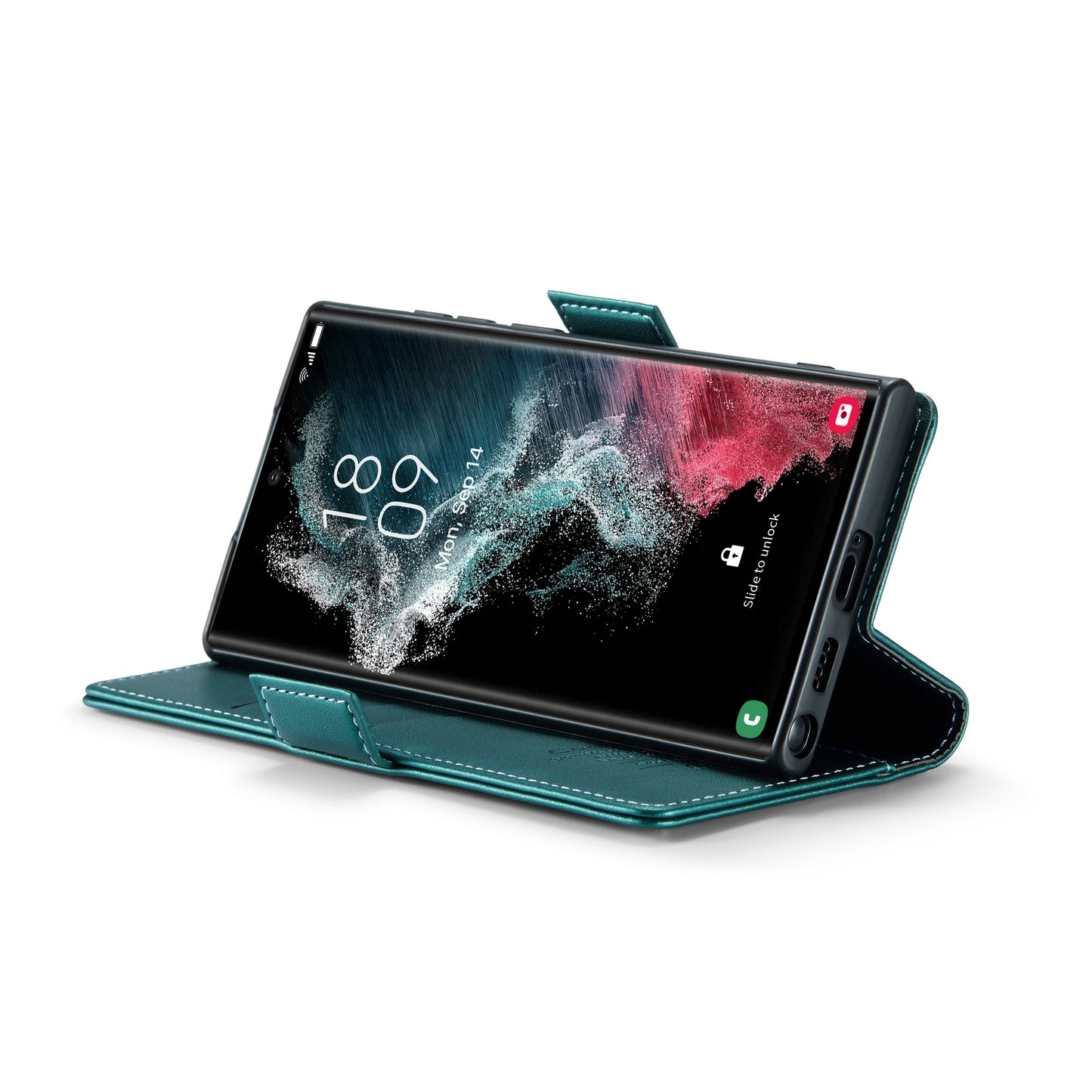 Samsung Galaxy S22 Ultra 5G Litchi Texture RFID Anti-theft Leather Phone Case with Butterfly Buckle, Stand & Card Wallet with TPU Shell