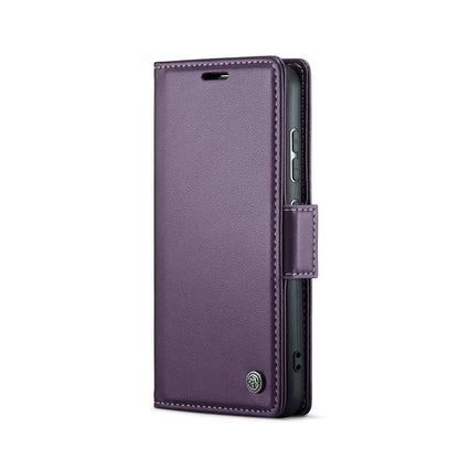 Samsung Galaxy S23 5G Litchi Texture RFID Anti-theft Leather Phone Case with Butterfly Buckle, Stand & Card Wallet with TPU Shell