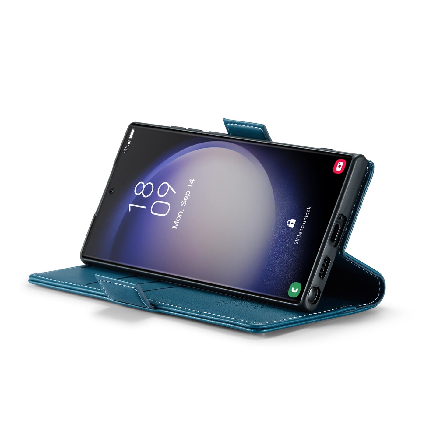 Samsung Galaxy S23 Ultra 5G Litchi Texture RFID Anti-theft Leather Phone Case with Butterfly Buckle, Stand & Card Wallet with TPU Shell