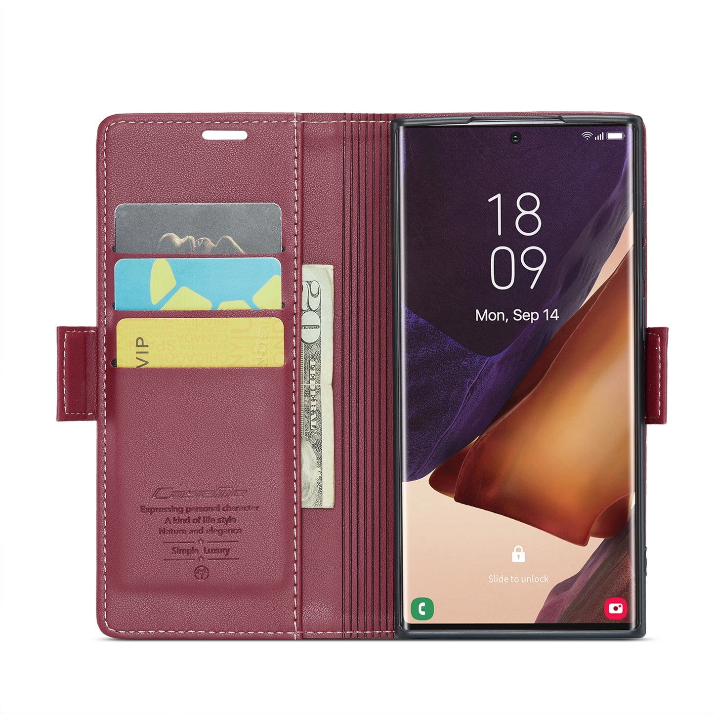 Samsung Galaxy Note20 Ultra Litchi Texture RFID Anti-theft Leather Phone Case with Butterfly Buckle, Stand & Card Wallet with TPU Shell