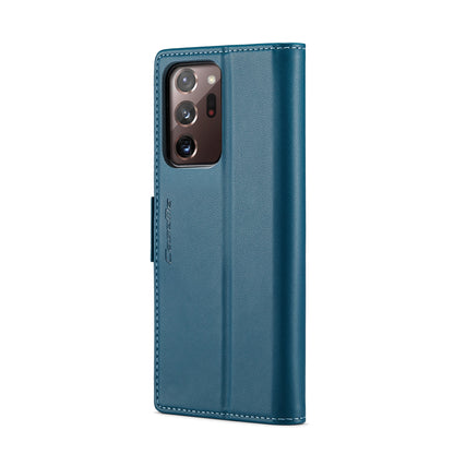 Samsung Galaxy Note20 Ultra Litchi Texture RFID Anti-theft Leather Phone Case with Butterfly Buckle, Stand & Card Wallet with TPU Shell