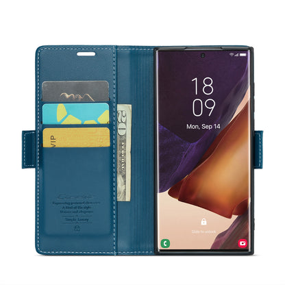 Samsung Galaxy Note20 Ultra Litchi Texture RFID Anti-theft Leather Phone Case with Butterfly Buckle, Stand & Card Wallet with TPU Shell
