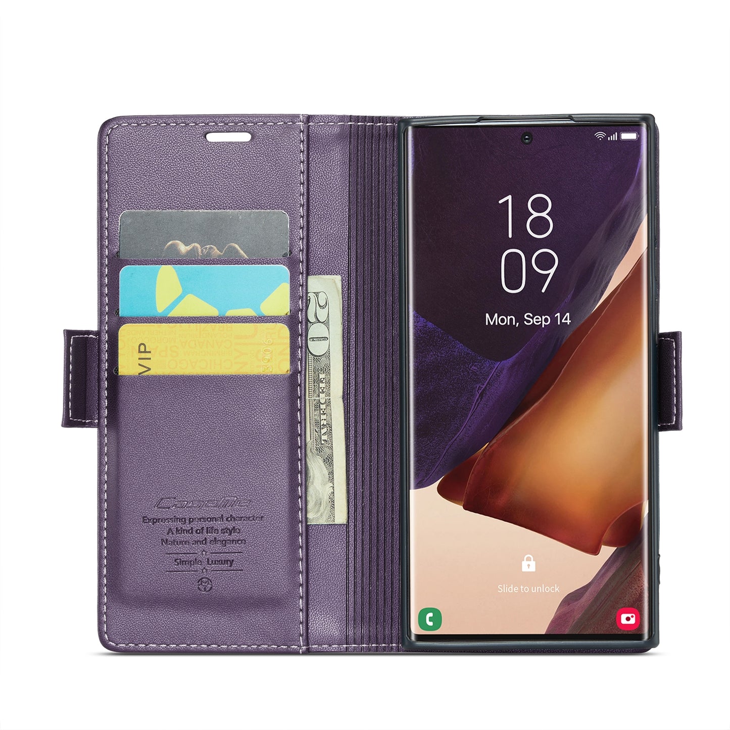 Samsung Galaxy Note20 Ultra Litchi Texture RFID Anti-theft Leather Phone Case with Butterfly Buckle, Stand & Card Wallet with TPU Shell