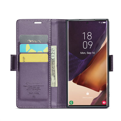Samsung Galaxy Note20 Ultra Litchi Texture RFID Anti-theft Leather Phone Case with Butterfly Buckle, Stand & Card Wallet with TPU Shell