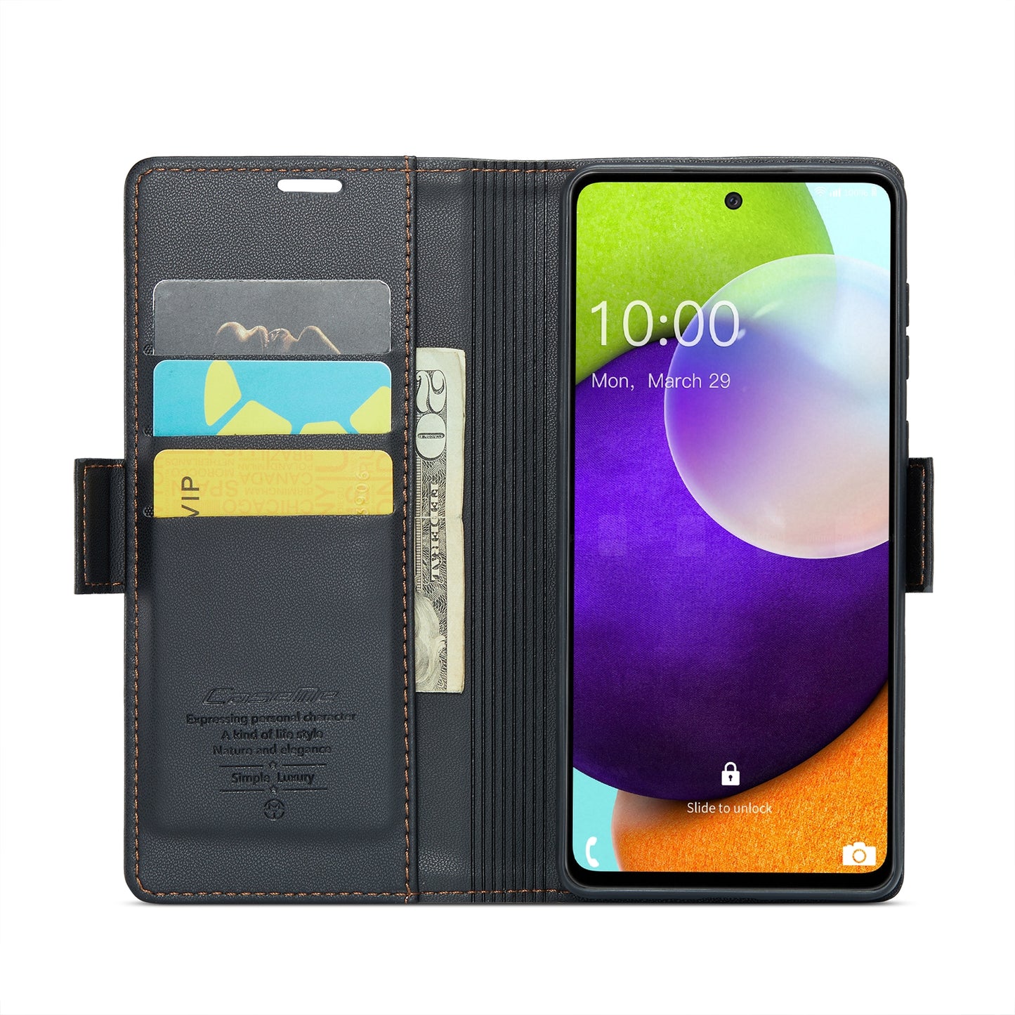 Samsung Galaxy A52/A52s 5G Litchi Texture RFID Anti-theft Leather Phone Case with Butterfly Buckle, Stand & Card Wallet with TPU Shell